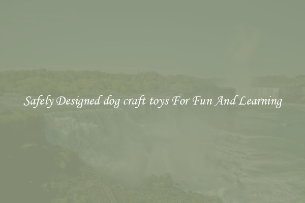 Safely Designed dog craft toys For Fun And Learning