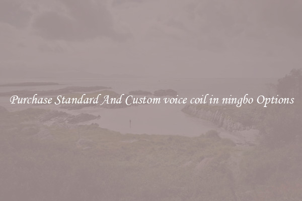 Purchase Standard And Custom voice coil in ningbo Options