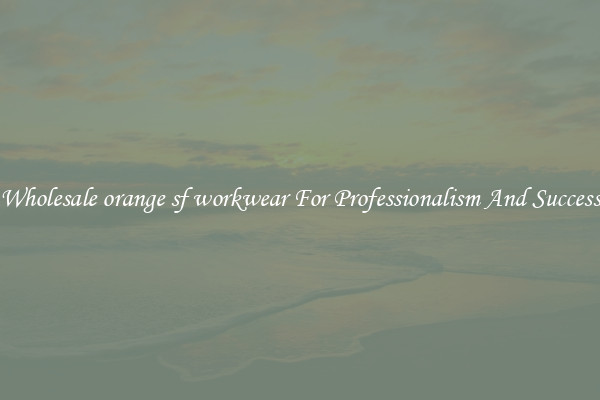 Wholesale orange sf workwear For Professionalism And Success