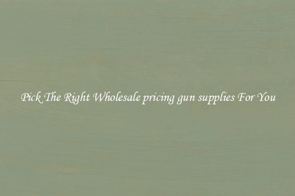 Pick The Right Wholesale pricing gun supplies For You
