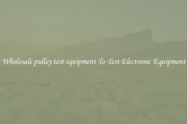 Wholesale pulley test equipment To Test Electronic Equipment